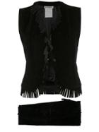 Yves Saint Laurent Pre-owned Fringe Blouse & Trousers - Black