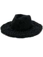 Giorgio Armani Knitted Brim Trilby - Black