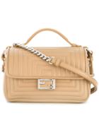 Fendi Quilted Shoulder Bag, Women's, Nude/neutrals, Leather