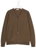Paolo Pecora Kids Knitted V-neck Cardigan - Brown