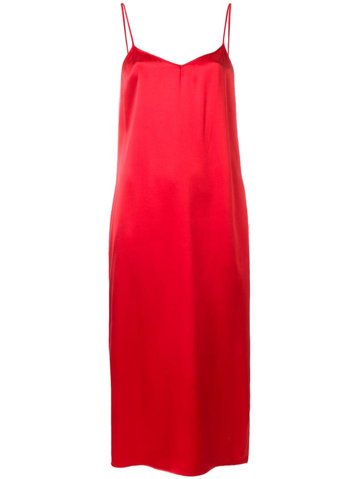 Salvatore Ferragamo Spaghetti Strap Dress - Red