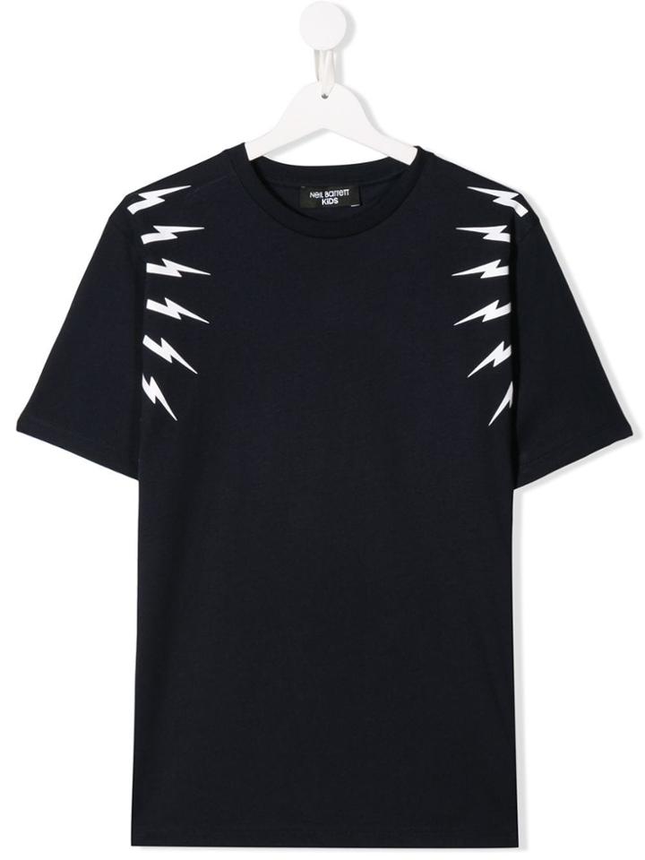 Neil Barrett Kids Teen Lightning T-shirt - Blue