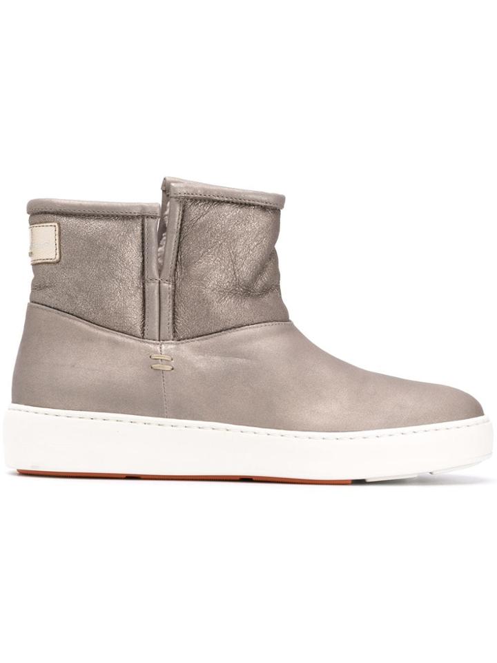 Santoni Fur Lining Boots - Neutrals