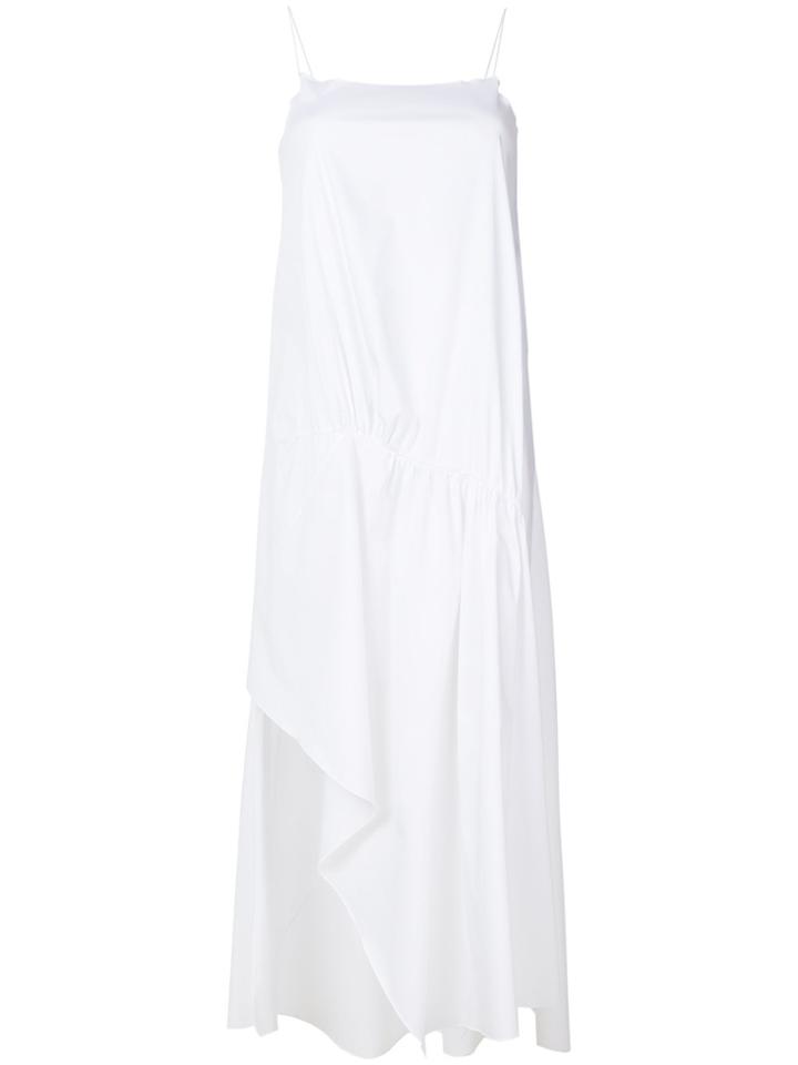 Esteban Cortazar Asymmetric Flared Midi Dress - White
