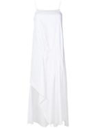 Esteban Cortazar Asymmetric Flared Midi Dress - White