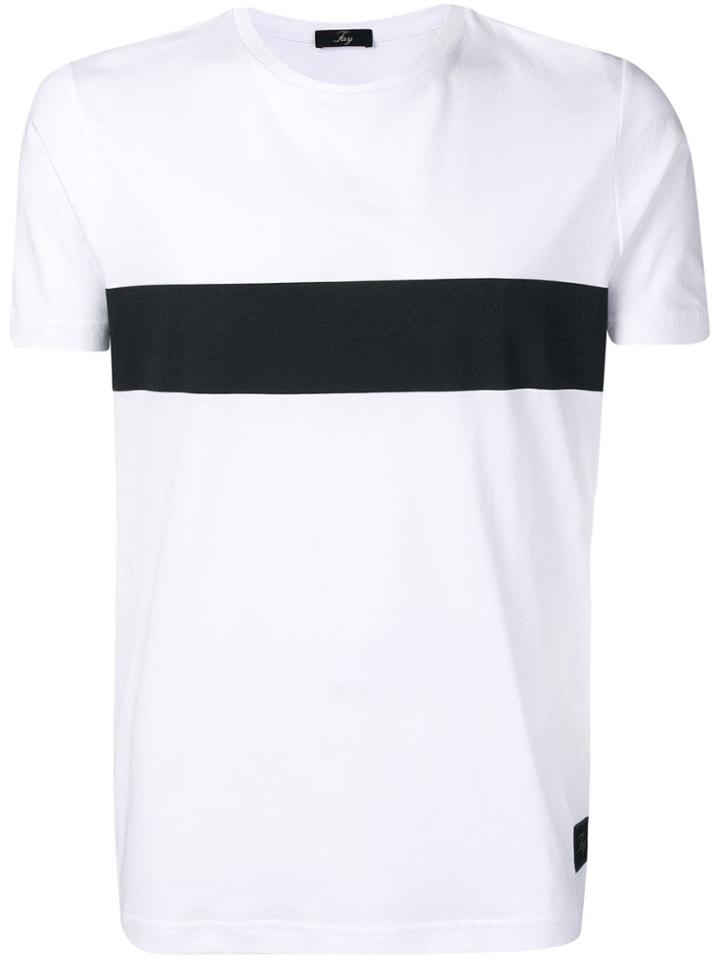 Fay Contrast Stripe T-shirt - White