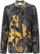Lanvin Floral Print Shirt, Women's, Size: 38, Grey, Silk