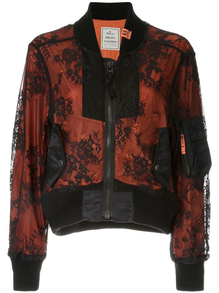 Maison Mihara Yasuhiro Lace Bomber Jacket - Black
