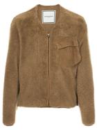 Wooyoungmi Collarless Shirt Jacket - Brown