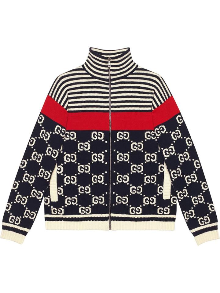 Gucci Cotton Gg Striped Jacket - Blue