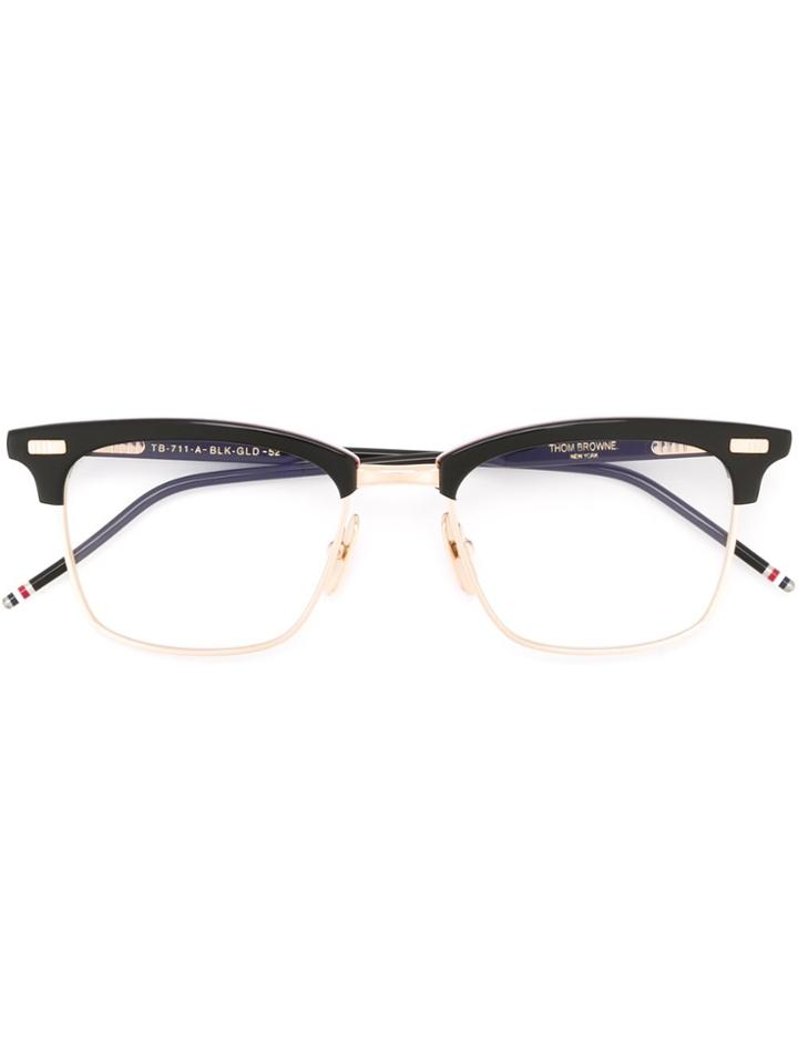 Thom Browne Eyewear Square Frame Glasses - Blue