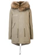 Mr & Mrs Italy Collar Detail Parka Coat, Women's, Size: Small, Green, Cotton/rabbit Fur