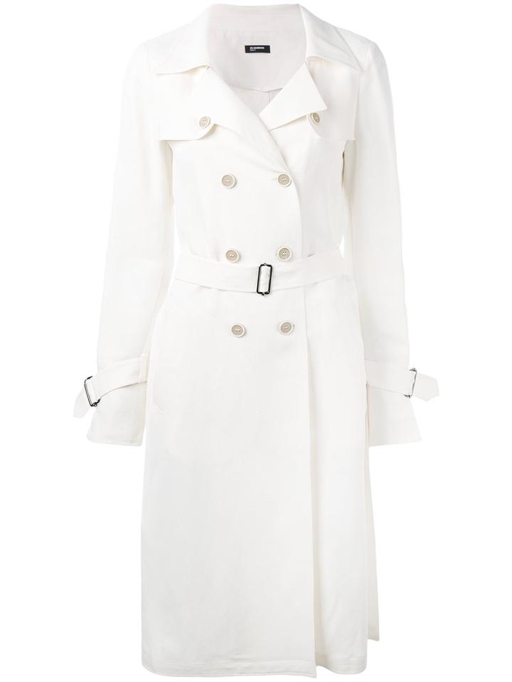 Jil Sander Navy Classic Trench Coat, Women's, Size: 36, Nude/neutrals, Linen/flax/polyamide/cupro/rayon