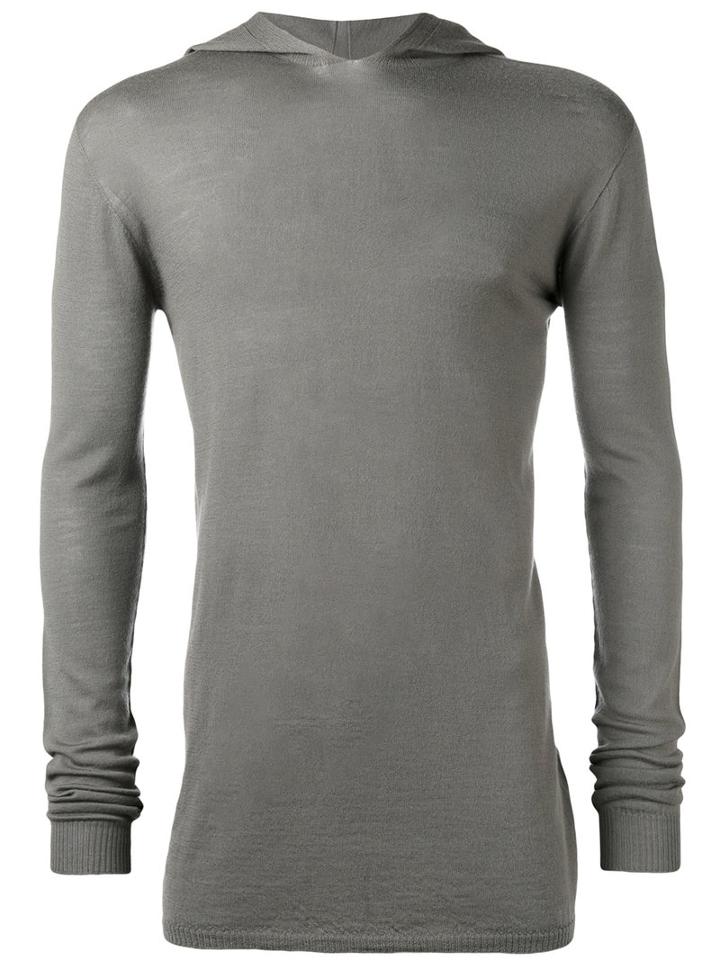 Rick Owens - Light Hooded Top - Men - Wool - Xxl, Grey, Wool