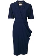 Fendi Vintage Draped Midi Dress - Blue