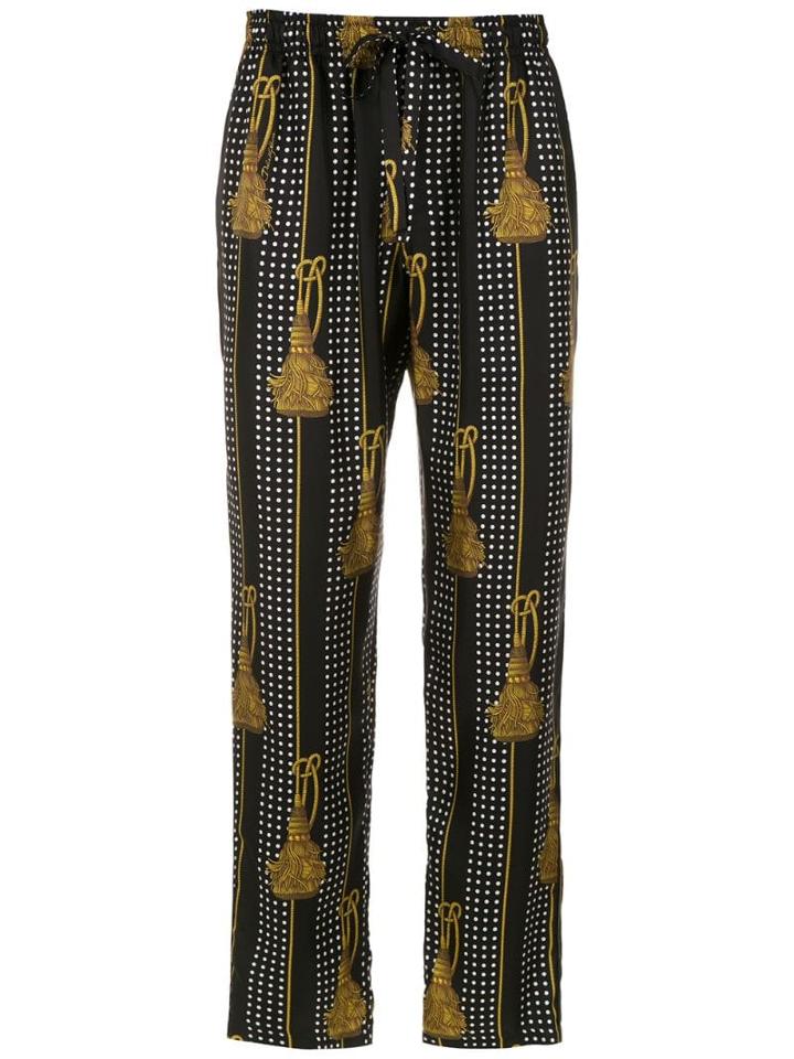 Dolce & Gabbana Tassel Printed Trousers - Black