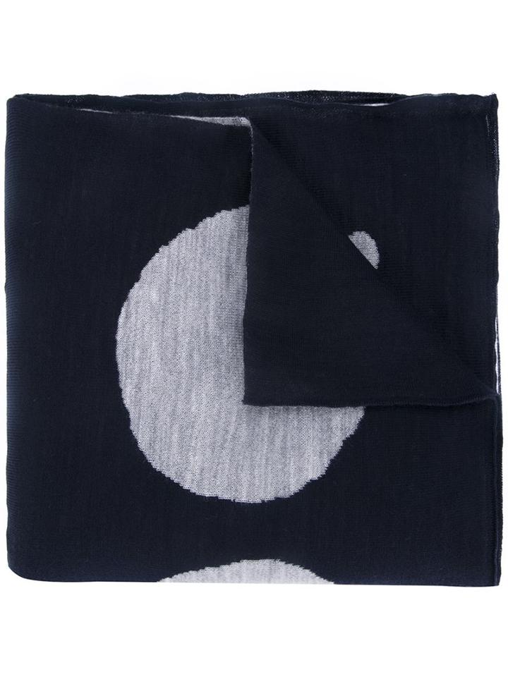 Kolor Dot Print Scarf, Men's, Blue, Wool