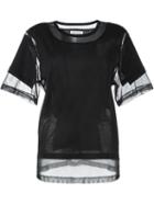 Maison Margiela Panelled Mesh T-shirt, Women's, Size: S, Black, Cotton