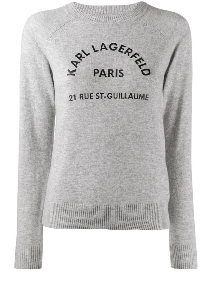 Karl Lagerfeld Address Logo Sweatshirt - Grey