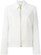 Lanvin Zipped Pointed Collar Jacket, Women's, Size: 38, White, Silk