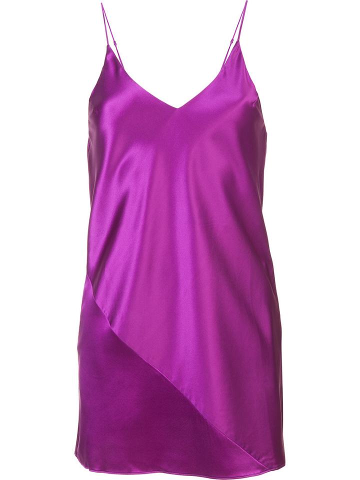 Fleur Du Mal - Mini Slip - Women - Silk - L, Pink/purple, Silk