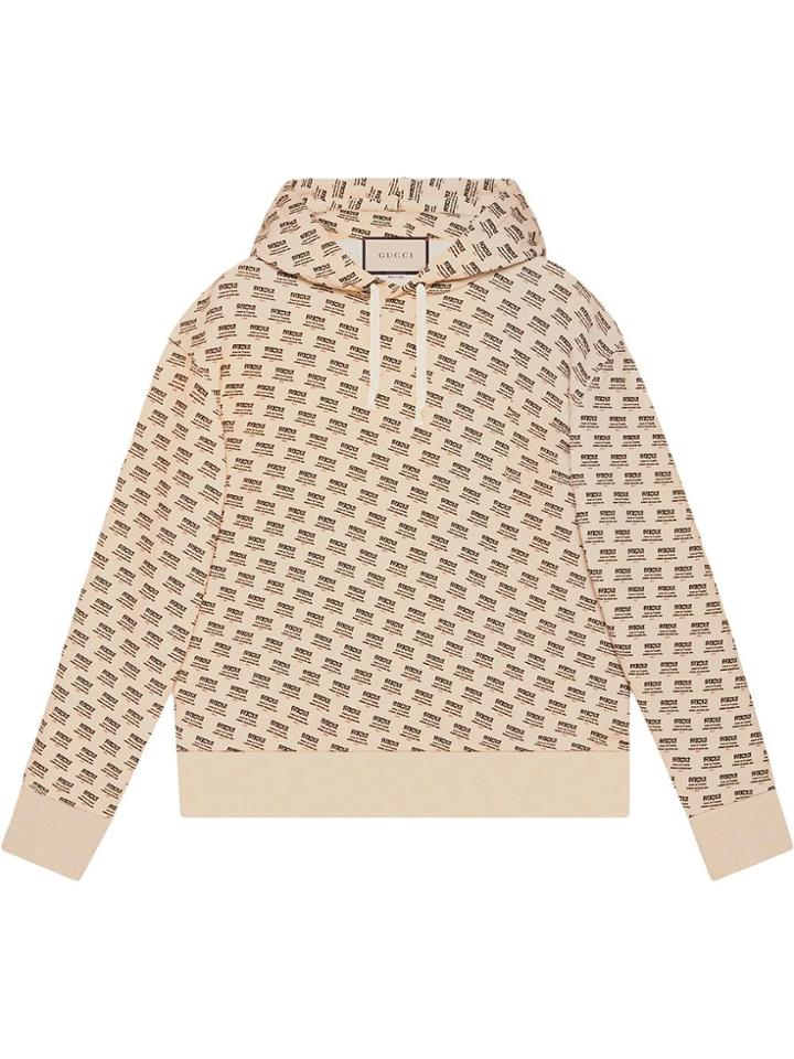 Gucci Gucci Invite Stamp Cotton Sweatshirt - Neutrals