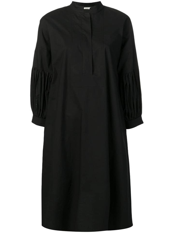 Odeeh Pleated Sleeve Dress - Black