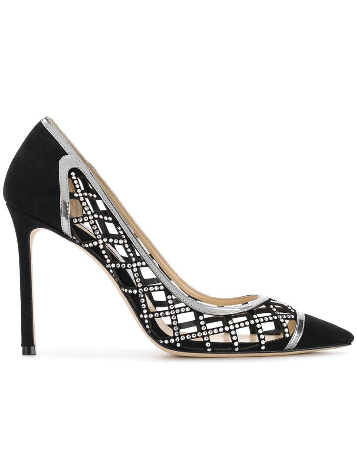 Jimmy Choo Crystal Cage Romy 100 Pumps - Black