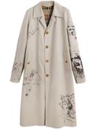Burberry Sketch Print Car Coat - Grey
