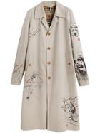 Burberry Sketch Print Car Coat - Grey