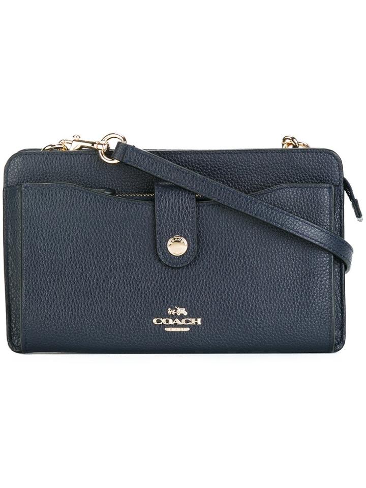Coach Snap Fastening Crossbody Bag - Blue