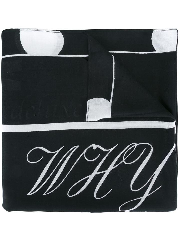 Mcq Alexander Mcqueen Calligraphy Print Scarf, Adult Unisex, Black, Modal