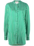 Ports 1961 - Long Striped Shirt - Women - Silk/cotton/polyester - 46, Green, Silk/cotton/polyester