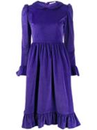 Batsheva Peter Pan Collar Midi Dress - Purple
