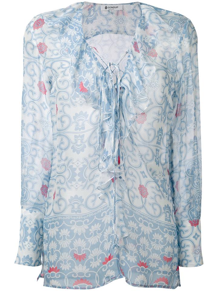Dondup - Bisa Patterned Top - Women - Silk - 42, Women's, Blue, Silk