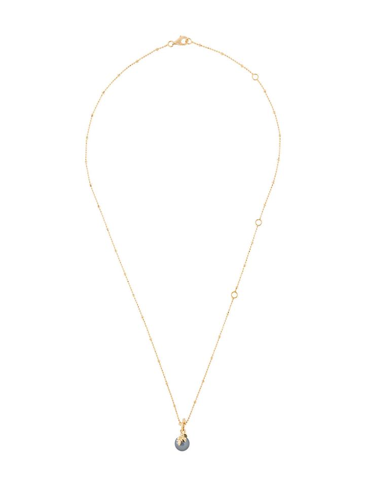 Kasun London Exposed Pearl Pendant Necklace - Metallic