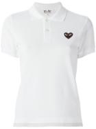 Comme Des Garçons Play Embroidered Heart Polo Shirt, Women's, Size: Medium, White, Cotton