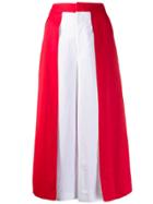 Pt01 Contrast Wide Leg Trousers - Red