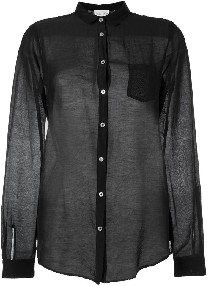 Forte Forte Sheer Shirt, Women's, Size: 2, Black, Silk/cotton