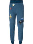 Stella Mccartney Patched Denim Effect Track Pants, Women's, Size: 38, Blue, Cotton
