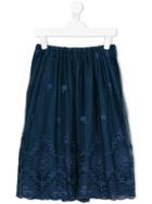 Caffe' D'orzo - Fedra Embroidered Skirt - Kids - Cotton/nylon - 14 Yrs, Girl's, Blue