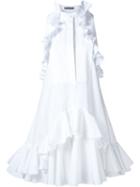 Alexander Mcqueen Ruffle Detail Dress, Women's, Size: 44, White, Cotton