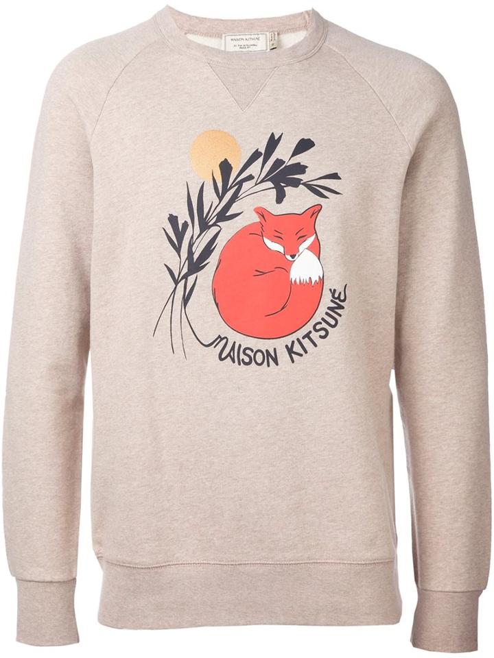 Maison Kitsuné Sleeping Fox Print Sweater