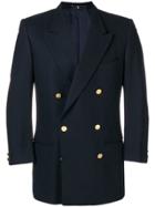 Valentino Vintage Peaked Lapels Double-breasted Jacket - Blue