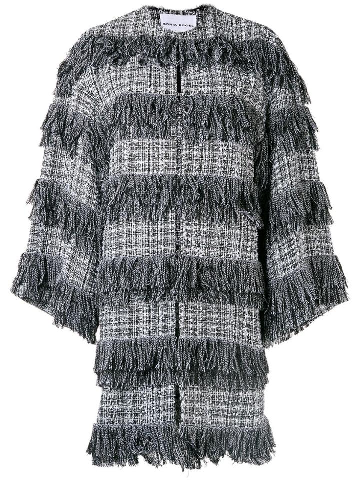 Sonia Rykiel Textured Tweed Coat - Black