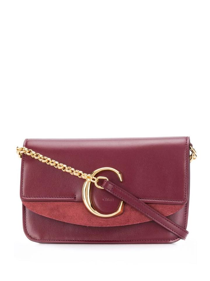 Chloé C Plaque Crossbody Bag - Red