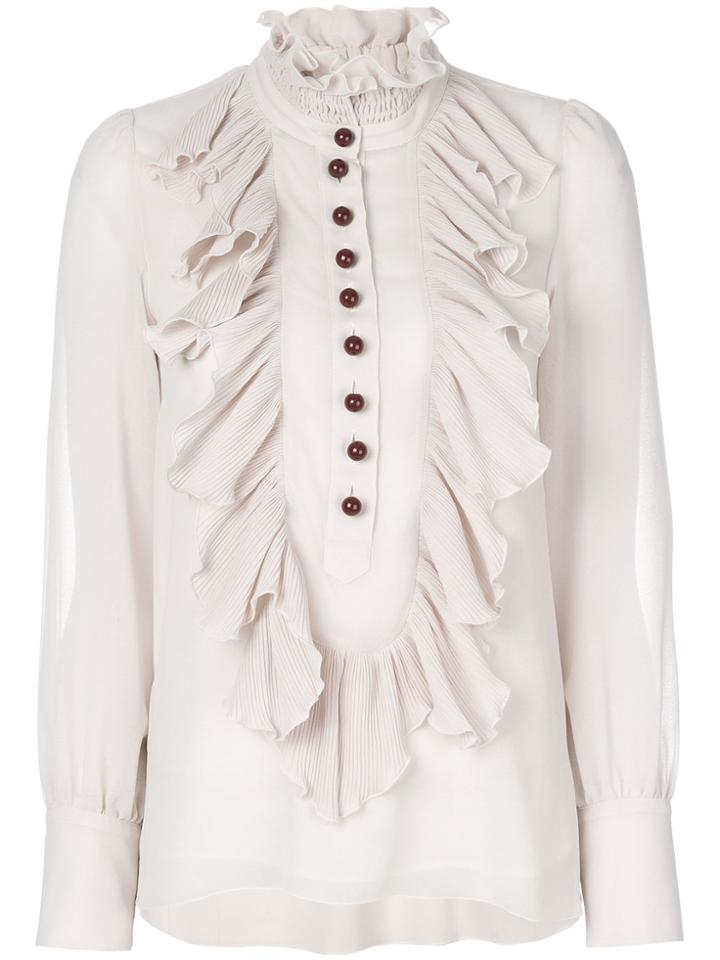 See By Chloé Ruffle Pleated Blouse - Nude & Neutrals