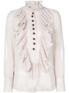 See By Chloé Ruffle Pleated Blouse - Nude & Neutrals