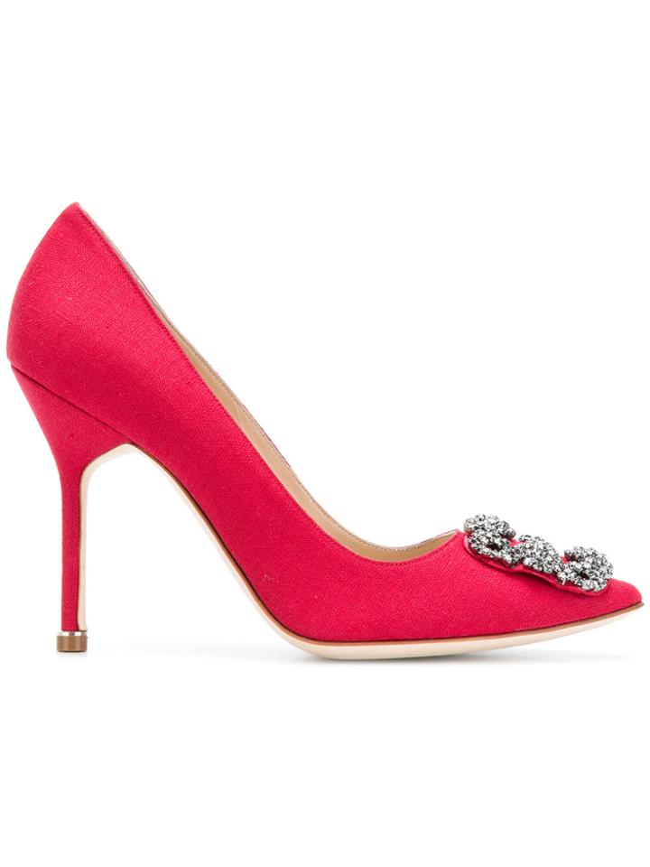 Manolo Blahnik Hangisi Linen - Red