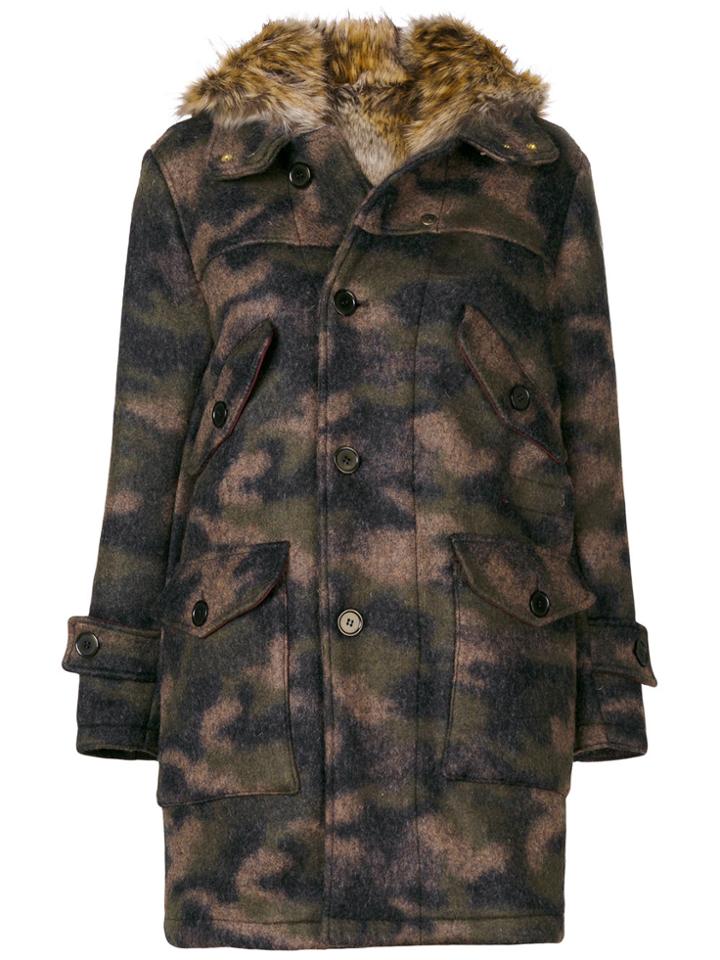 Equipe '70 Camouflage Print Parka - Green